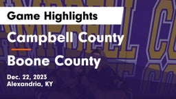 Campbell County  vs Boone County  Game Highlights - Dec. 22, 2023