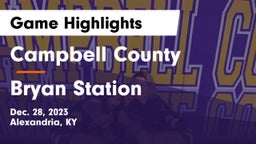 Campbell County  vs Bryan Station  Game Highlights - Dec. 28, 2023