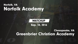 Matchup: Norfolk Academy vs. Greenbrier Christian Academy  2016