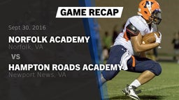 Recap: Norfolk Academy vs. Hampton Roads Academy  2016