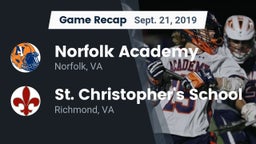 Recap: Norfolk Academy vs. St. Christopher's School 2019