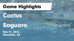 Cactus  vs Saguaro  Game Highlights - Nov 21, 2016