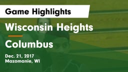 Wisconsin Heights  vs Columbus  Game Highlights - Dec. 21, 2017