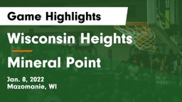 Wisconsin Heights  vs Mineral Point  Game Highlights - Jan. 8, 2022