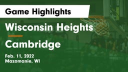 Wisconsin Heights  vs Cambridge  Game Highlights - Feb. 11, 2022