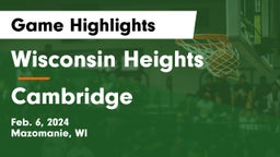 Wisconsin Heights  vs Cambridge  Game Highlights - Feb. 6, 2024