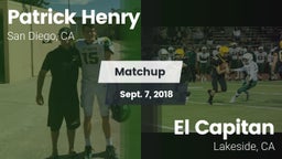 Matchup: Henry  vs. El Capitan  2018