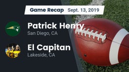 Recap: Patrick Henry  vs. El Capitan  2019