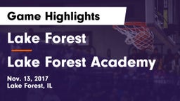 Lake Forest  vs Lake Forest Academy  Game Highlights - Nov. 13, 2017