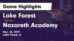 Lake Forest  vs Nazareth Academy  Game Highlights - Dec. 26, 2019