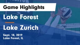 Lake Forest  vs Lake Zurich  Game Highlights - Sept. 18, 2019