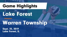 Lake Forest  vs Warren Township  Game Highlights - Sept. 25, 2019