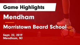 Mendham  vs Morristown Beard School Game Highlights - Sept. 22, 2019