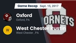 Recap: Oxford  vs. West Chester Rustin  2017