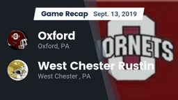 Recap: Oxford  vs. West Chester Rustin  2019
