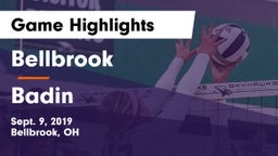 Bellbrook  vs Badin  Game Highlights - Sept. 9, 2019