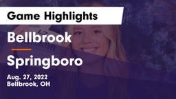 Bellbrook  vs Springboro  Game Highlights - Aug. 27, 2022