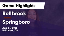 Bellbrook  vs Springboro  Game Highlights - Aug. 26, 2023