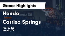 Hondo  vs Carrizo Springs  Game Highlights - Jan. 8, 2021