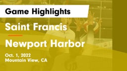 Saint Francis  vs Newport Harbor  Game Highlights - Oct. 1, 2022
