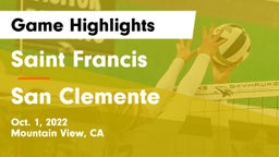 Saint Francis  vs San Clemente  Game Highlights - Oct. 1, 2022