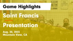 Saint Francis  vs Presentation  Game Highlights - Aug. 30, 2023