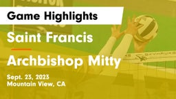 Saint Francis  vs Archbishop Mitty  Game Highlights - Sept. 23, 2023