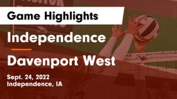 Independence  vs Davenport West  Game Highlights - Sept. 24, 2022