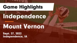 Independence  vs Mount Vernon  Game Highlights - Sept. 27, 2022
