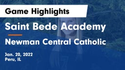 Saint Bede Academy vs Newman Central Catholic  Game Highlights - Jan. 20, 2022