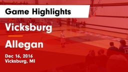 Vicksburg  vs Allegan  Game Highlights - Dec 16, 2016