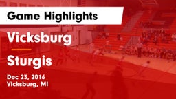 Vicksburg  vs Sturgis  Game Highlights - Dec 23, 2016