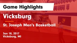 Vicksburg  vs St. Joseph Men's Basketball Game Highlights - Jan 18, 2017