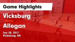 Vicksburg  vs Allegan Game Highlights - Jan 28, 2017