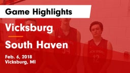 Vicksburg  vs South Haven  Game Highlights - Feb. 6, 2018