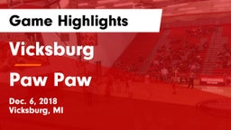 Vicksburg  vs Paw Paw  Game Highlights - Dec. 6, 2018
