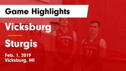 Vicksburg  vs Sturgis  Game Highlights - Feb. 1, 2019