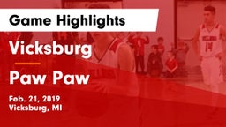 Vicksburg  vs Paw Paw  Game Highlights - Feb. 21, 2019