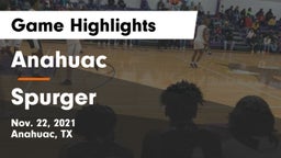 Anahuac  vs Spurger  Game Highlights - Nov. 22, 2021