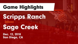 Scripps Ranch  vs Sage Creek Game Highlights - Dec. 12, 2018