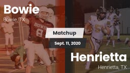 Matchup: Bowie  vs. Henrietta  2020