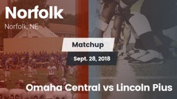 Matchup: Norfolk  vs. Omaha Central vs Lincoln Pius 2018