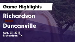 Richardson  vs Duncanville  Game Highlights - Aug. 23, 2019