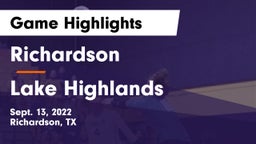 Richardson  vs Lake Highlands  Game Highlights - Sept. 13, 2022