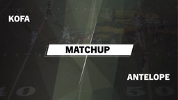 Matchup: Kofa  vs. Antelope  2016