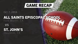 Recap: All Saints Episcopal School vs. St. John's  2016