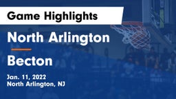 North Arlington  vs Becton  Game Highlights - Jan. 11, 2022