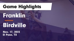 Franklin  vs Birdville  Game Highlights - Nov. 17, 2023