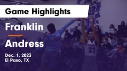 Franklin  vs Andress  Game Highlights - Dec. 1, 2023