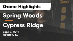 Spring Woods  vs Cypress Ridge  Game Highlights - Sept. 6, 2019